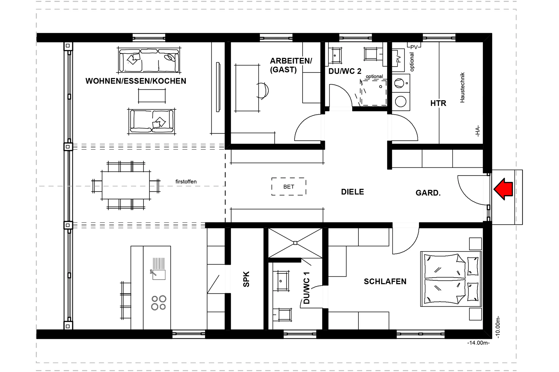 Bungalow Lichtblick von Meisterstueck Haus Grundriss
