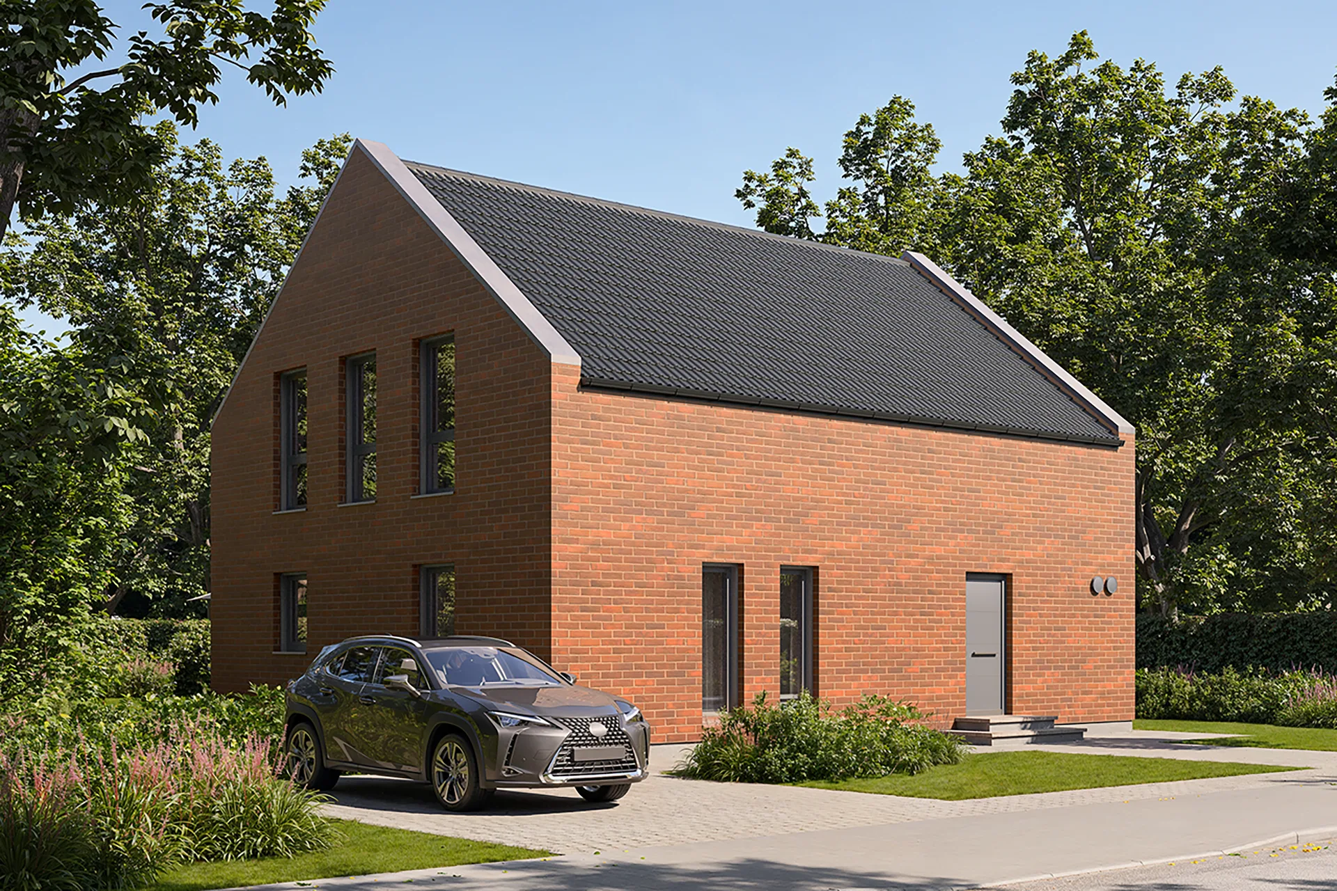 Klinkerhaus Cape Dutch von Meisterstueck Haus Frontansicht