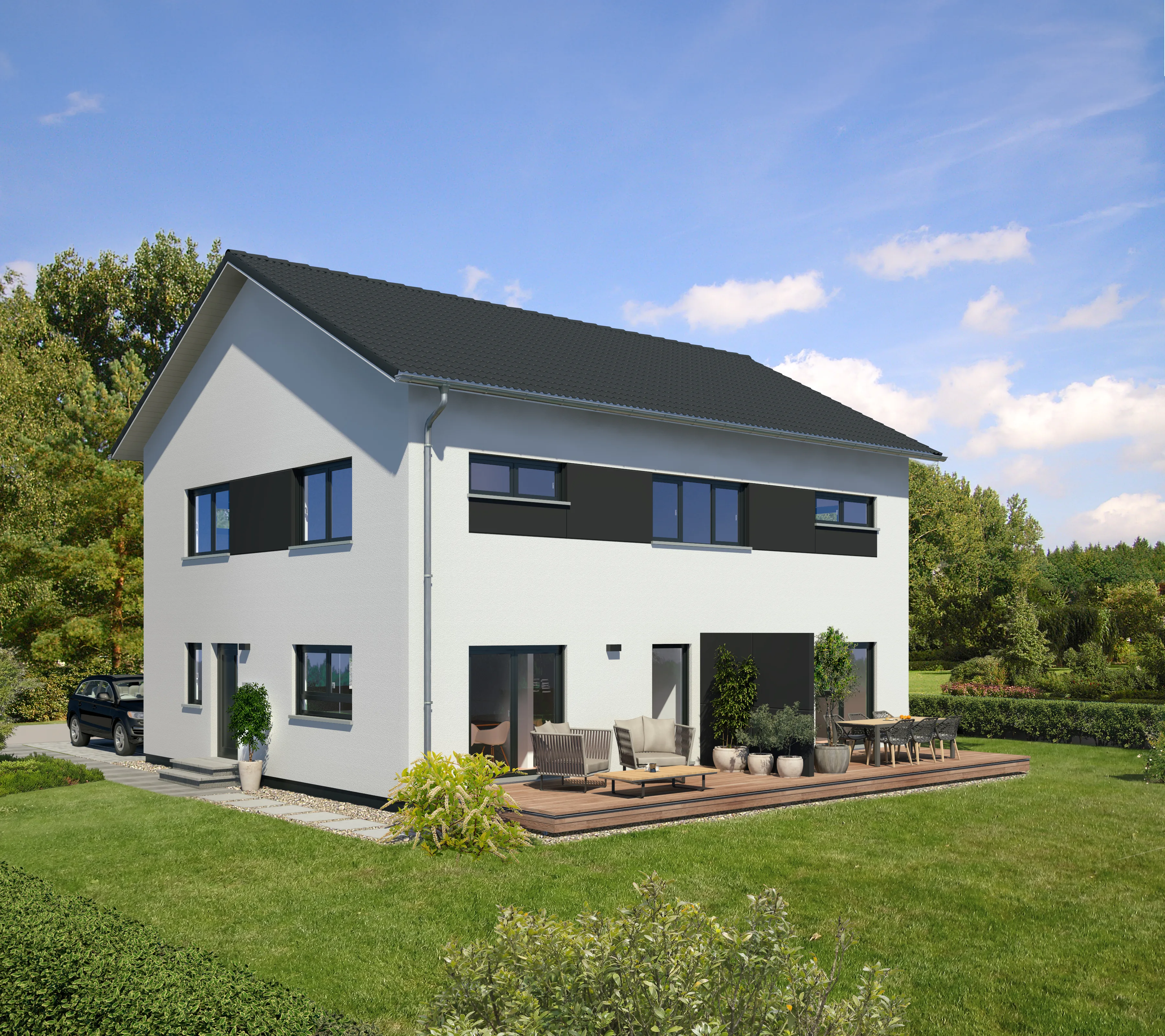 Familienhaus mit Einliegerwohnung von Meisterstueck Haus Gartenansicht