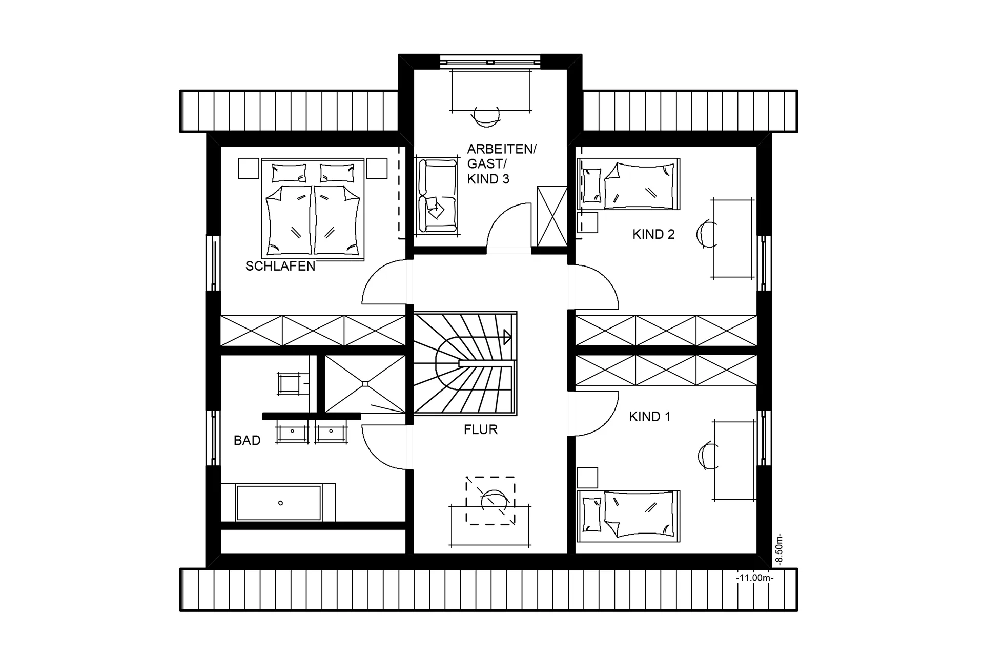 Aktionshaus LINEAR mit 3. Giebel von Meisterstueck Haus Dachgeschoss