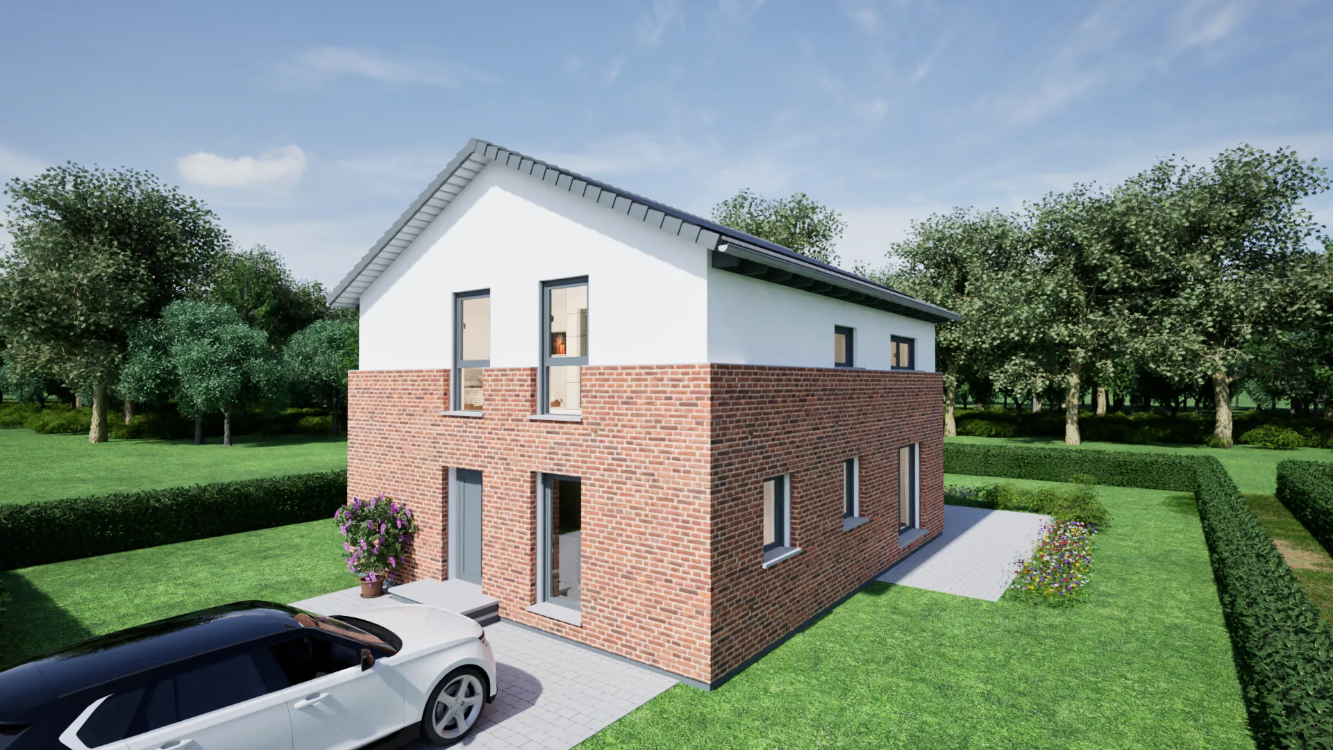 Klinkerhaus Nordic Fusion von Meisterstueck Haus Seitenansicht