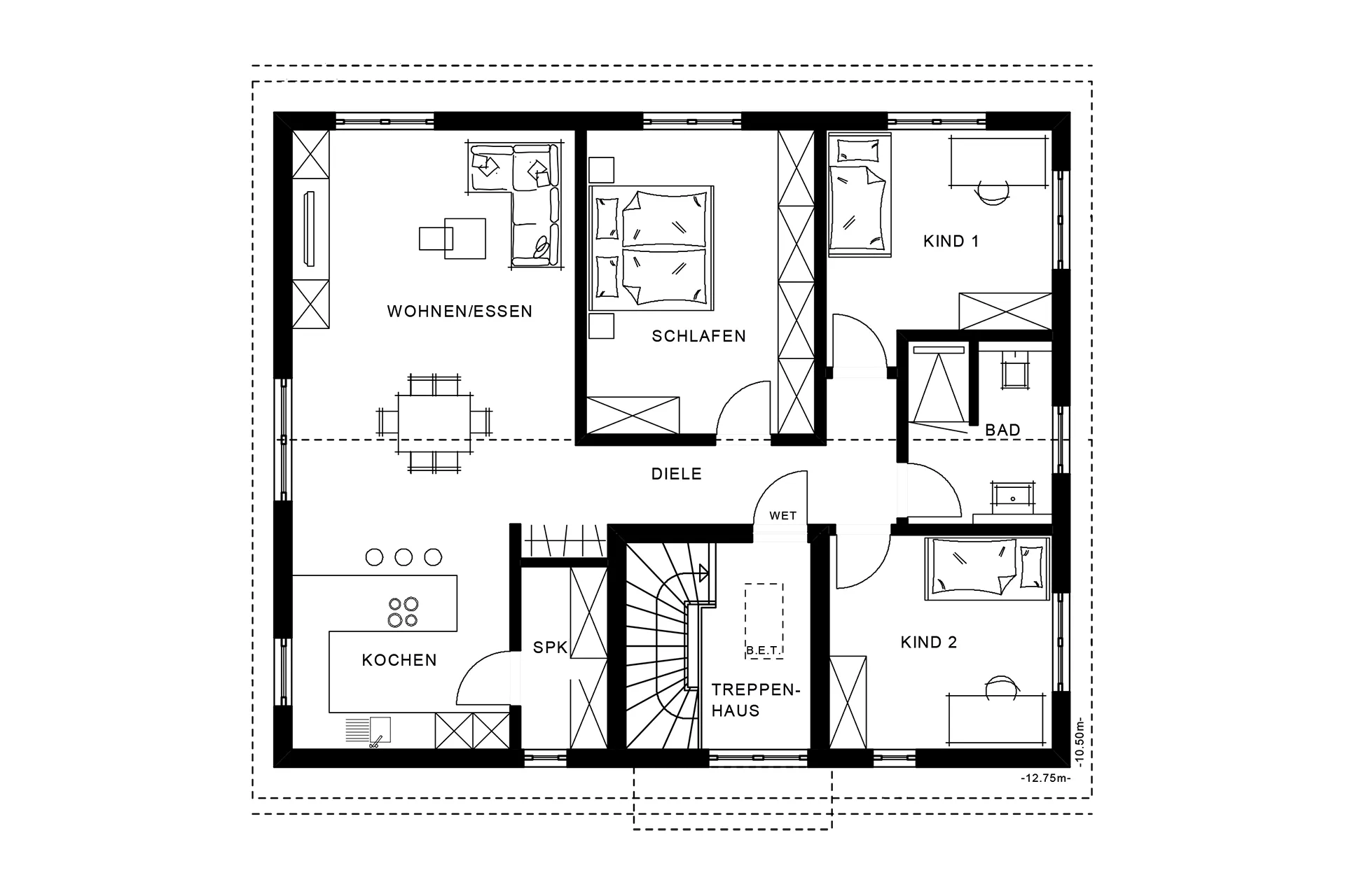Zweifamilienhaus Eins für zwei von Meisterstück Haus Grundriss Obergeschoss