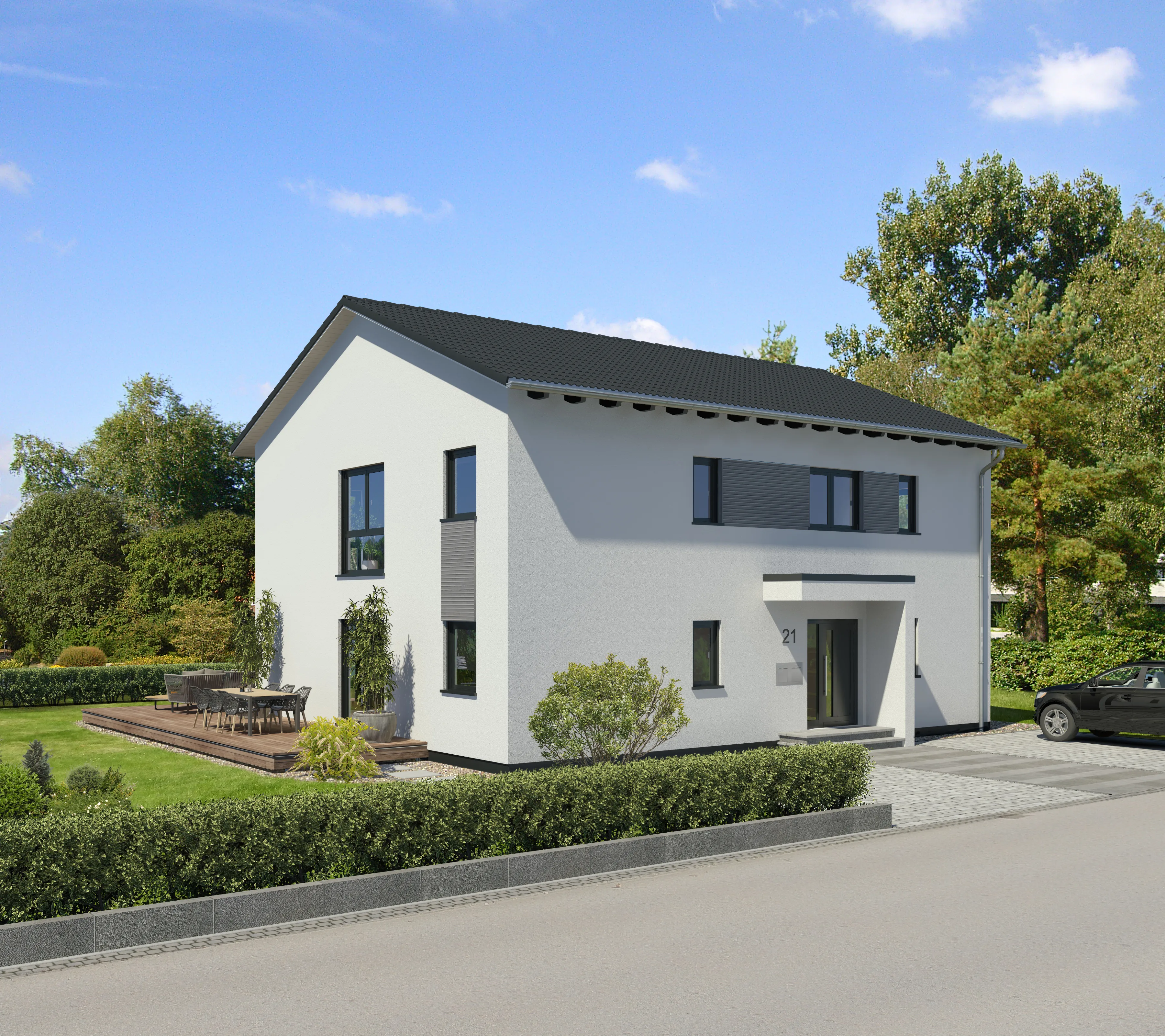 Zweifamilienhaus Eins für zwei von Meisterstueck Haus Seitenansicht