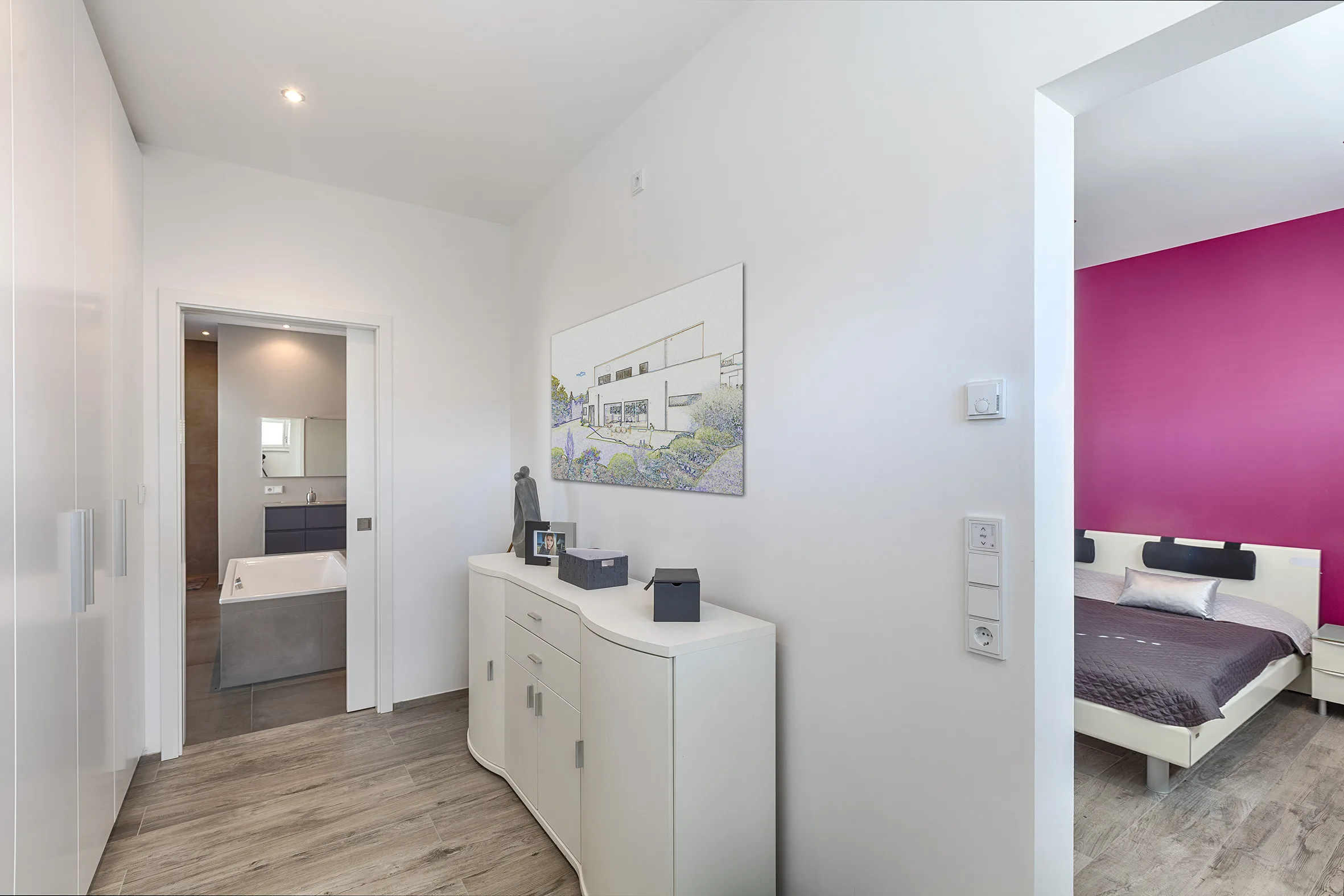 Bauhaus-Villa mit großer Dachterrasse von Meisterstueck Haus Schlafzimmer