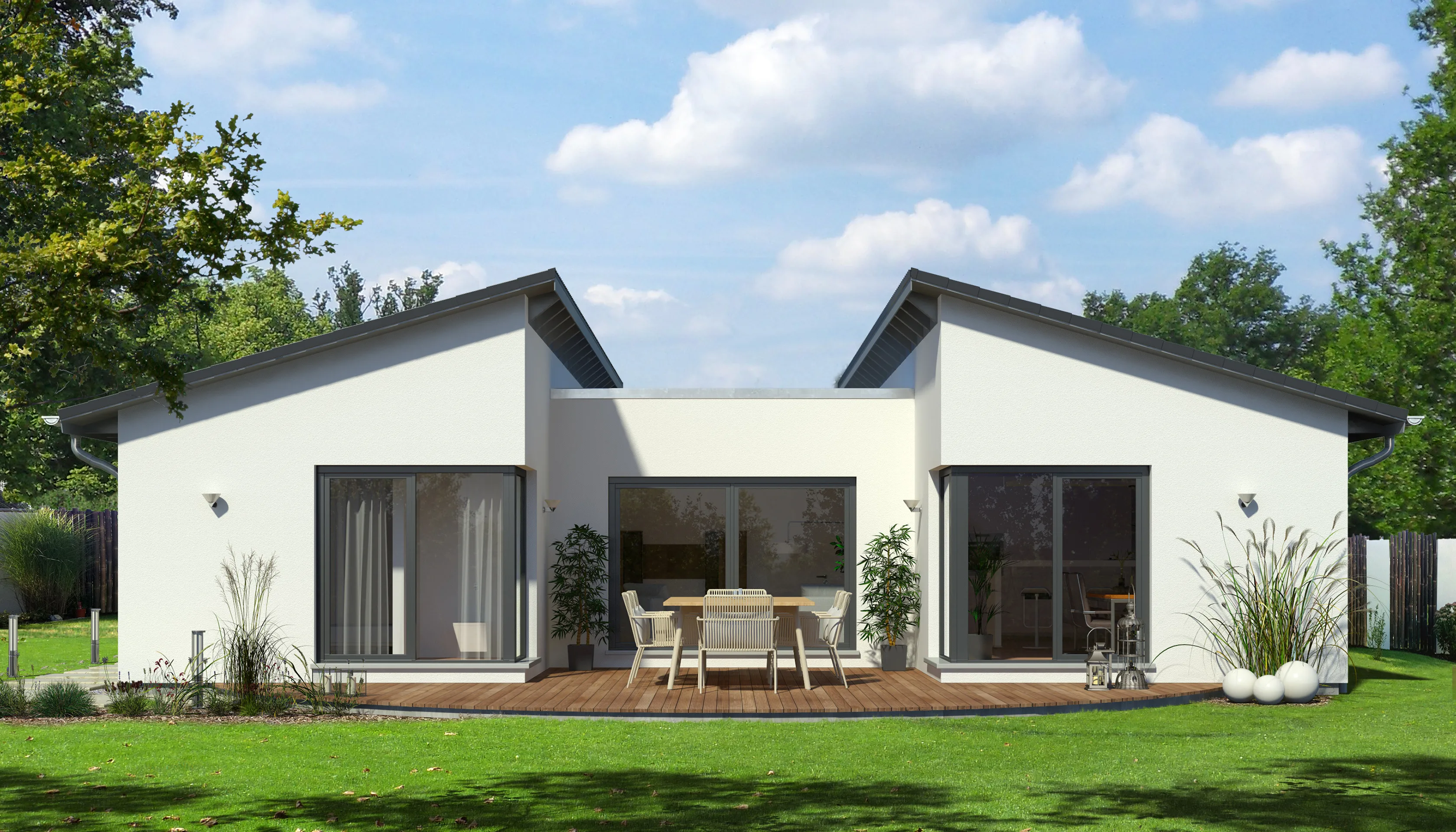 Bungalow Butterfly von Meisterstueck Haus Gartenansicht