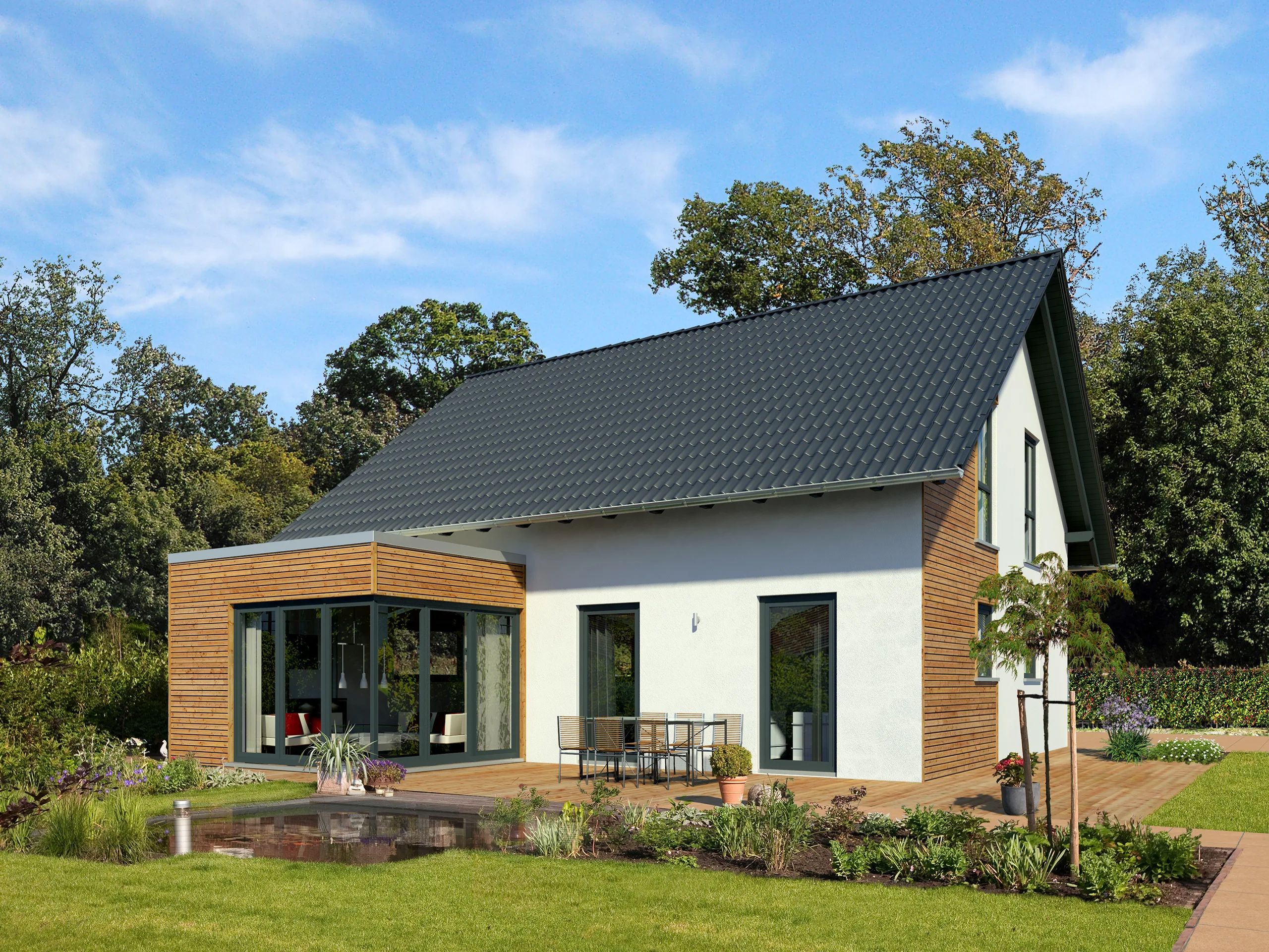 Freiraum Cube mit Holzfassade von Meisterstück-HAUS
