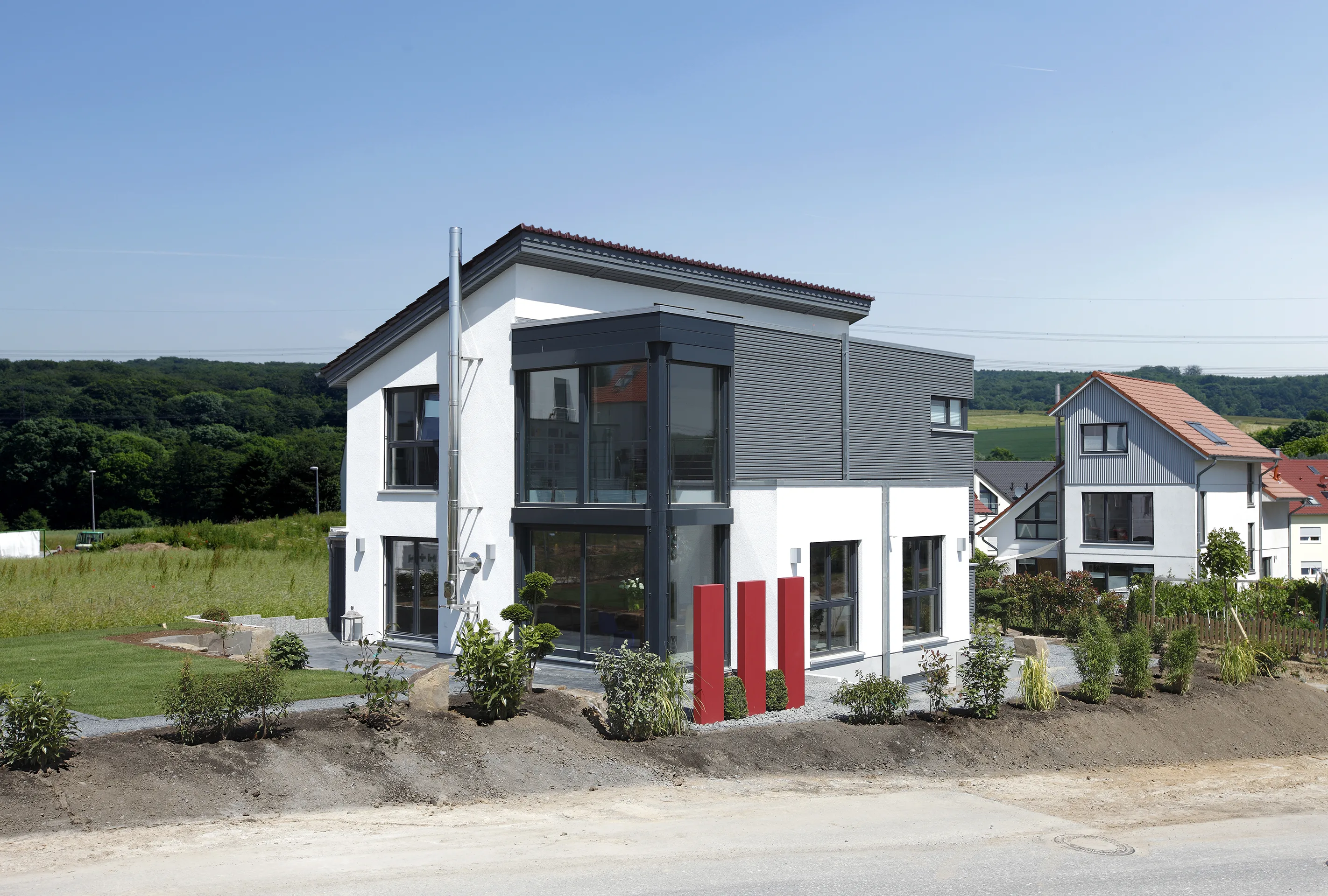 Individuelles Effizienzhaus 55 von Meisterstueck Haus Strassenansicht