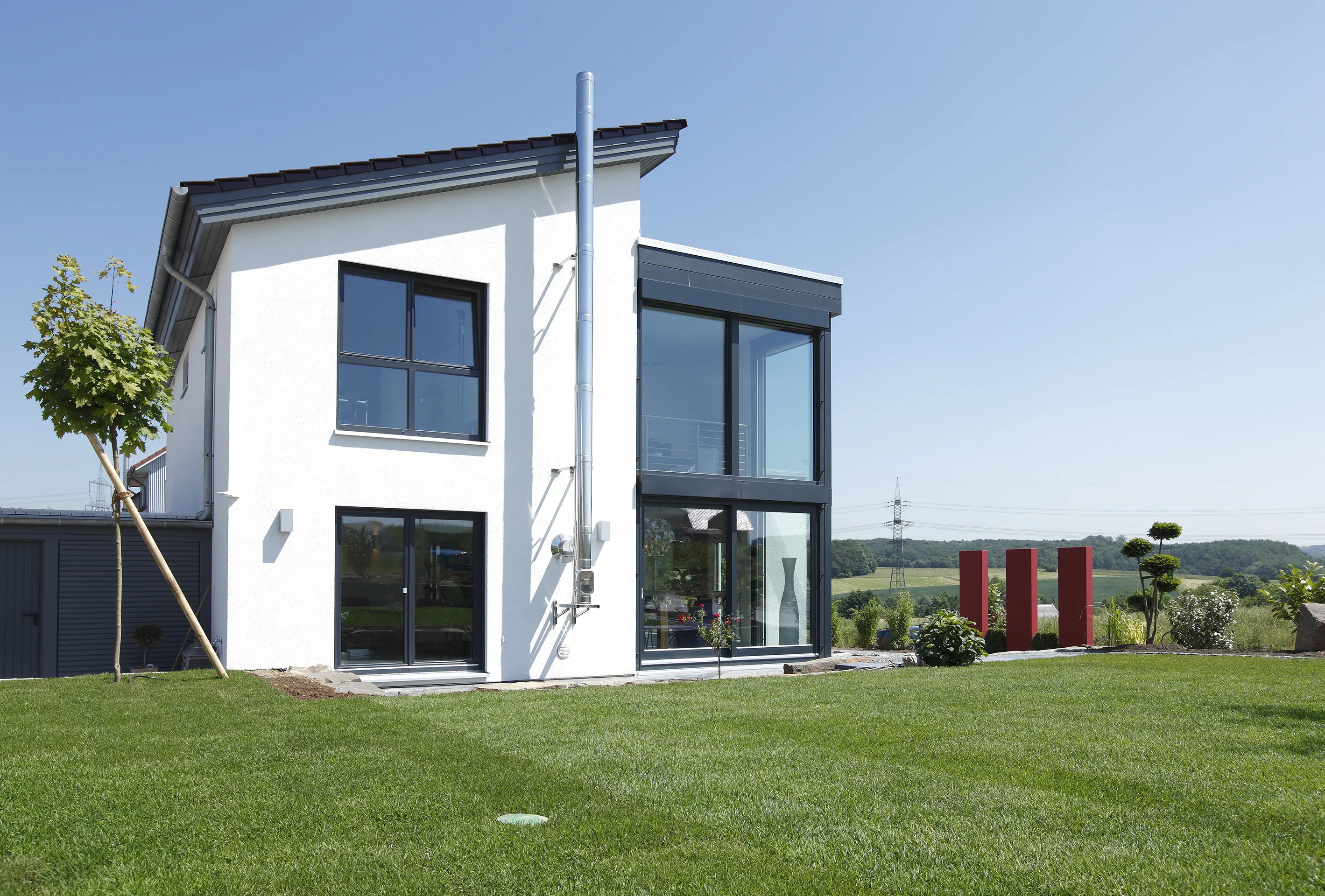 Individuelles Effizienzhaus 55 von Meisterstueck Haus Rueckansicht