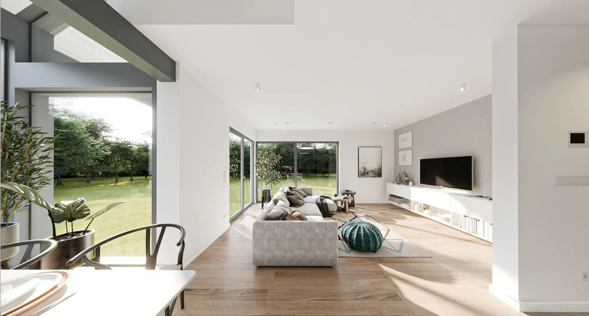 Linear mit Wintergarten von Meisterstueck Haus Wohnzimmer