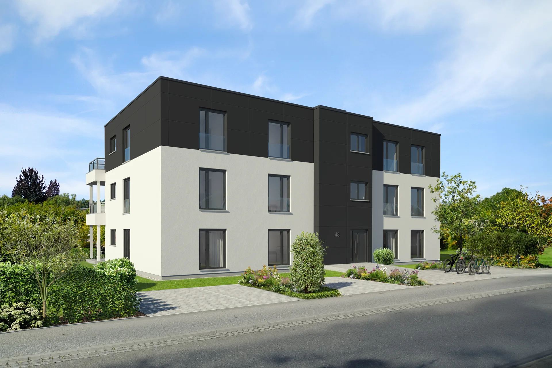 Mehrfamilienhaus-Konzept mit 6 WE von Meisterstueck Haus Strassenansicht