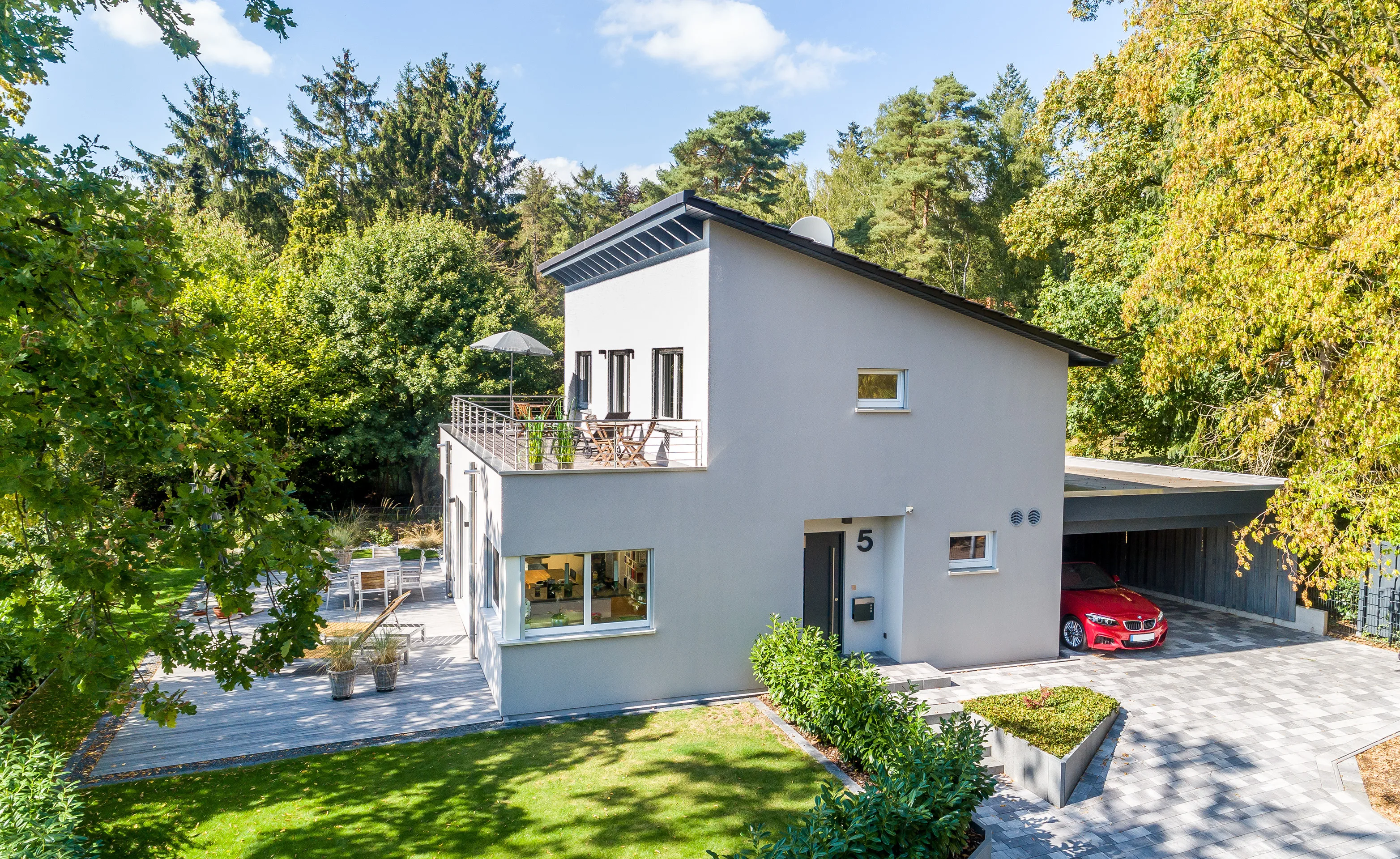 Pultdach mit Staffelgeschoss von Meisterstueck Haus Seitenansicht
