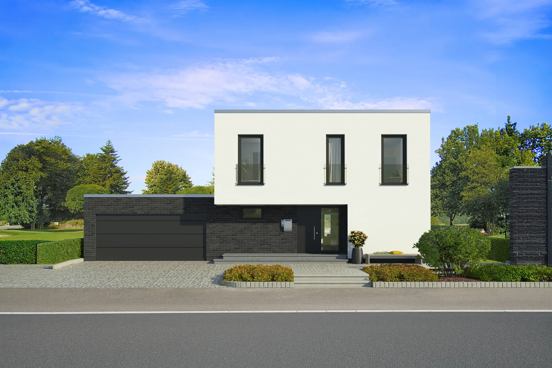 X Black1 Putz Klinker von Meisterstück-HAUS Straßenansicht