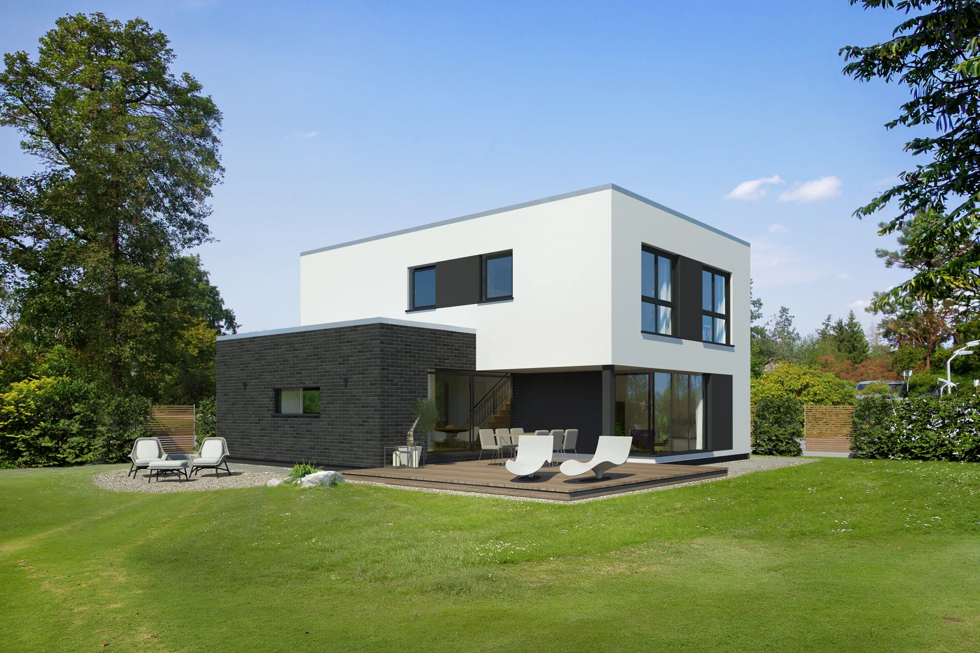 X Black2 Putz Klinker von Meisterstück-HAUS Gartenansicht