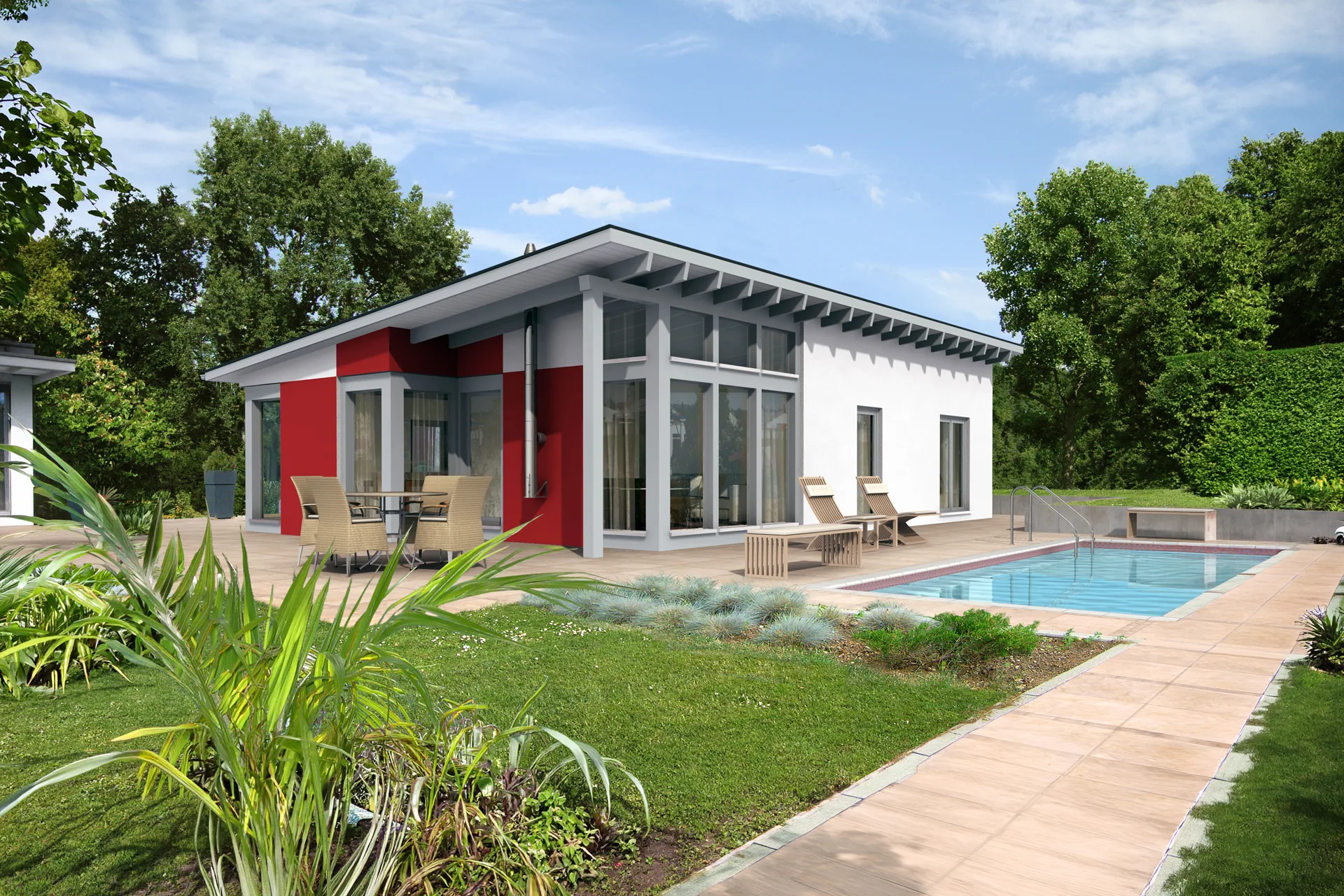 Bungalow MIDSOMMER von Meisterstueck Haus Poolansicht