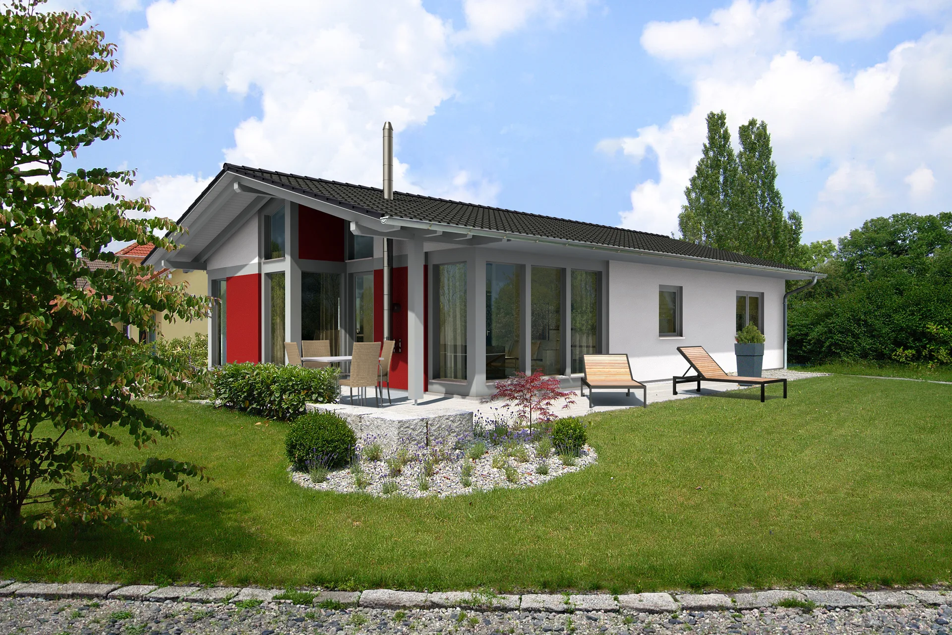 Bungalow MIDSOMMER von Meisterstueck Haus Seitenansicht