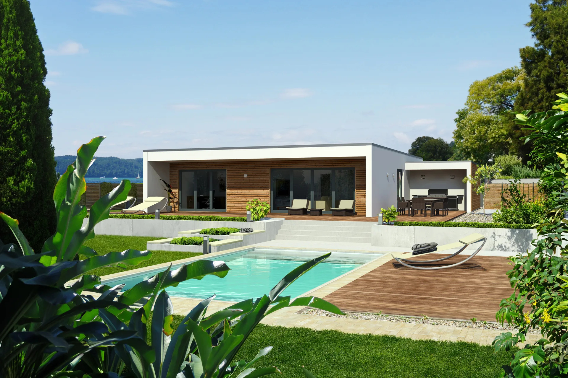 Bungalow La Cabana von Meisterstueck Haus Poolansicht 2