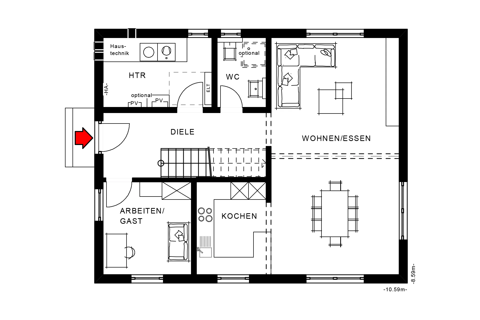 Aktionshaus Nordic von Meisterstück-HAUS Grundriss Erdgeschoss