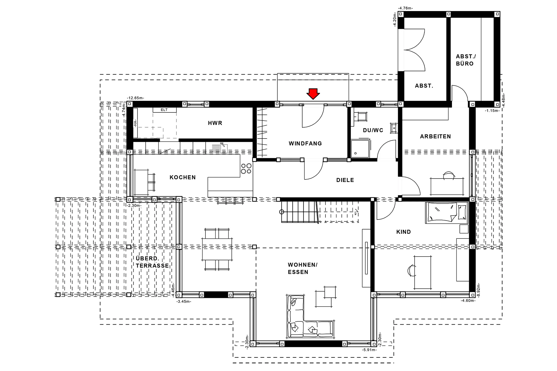 Meisterstück Musterhaus Modernes Fachwerkhaus Bad Vilbel Grundriss Erdgeschoss