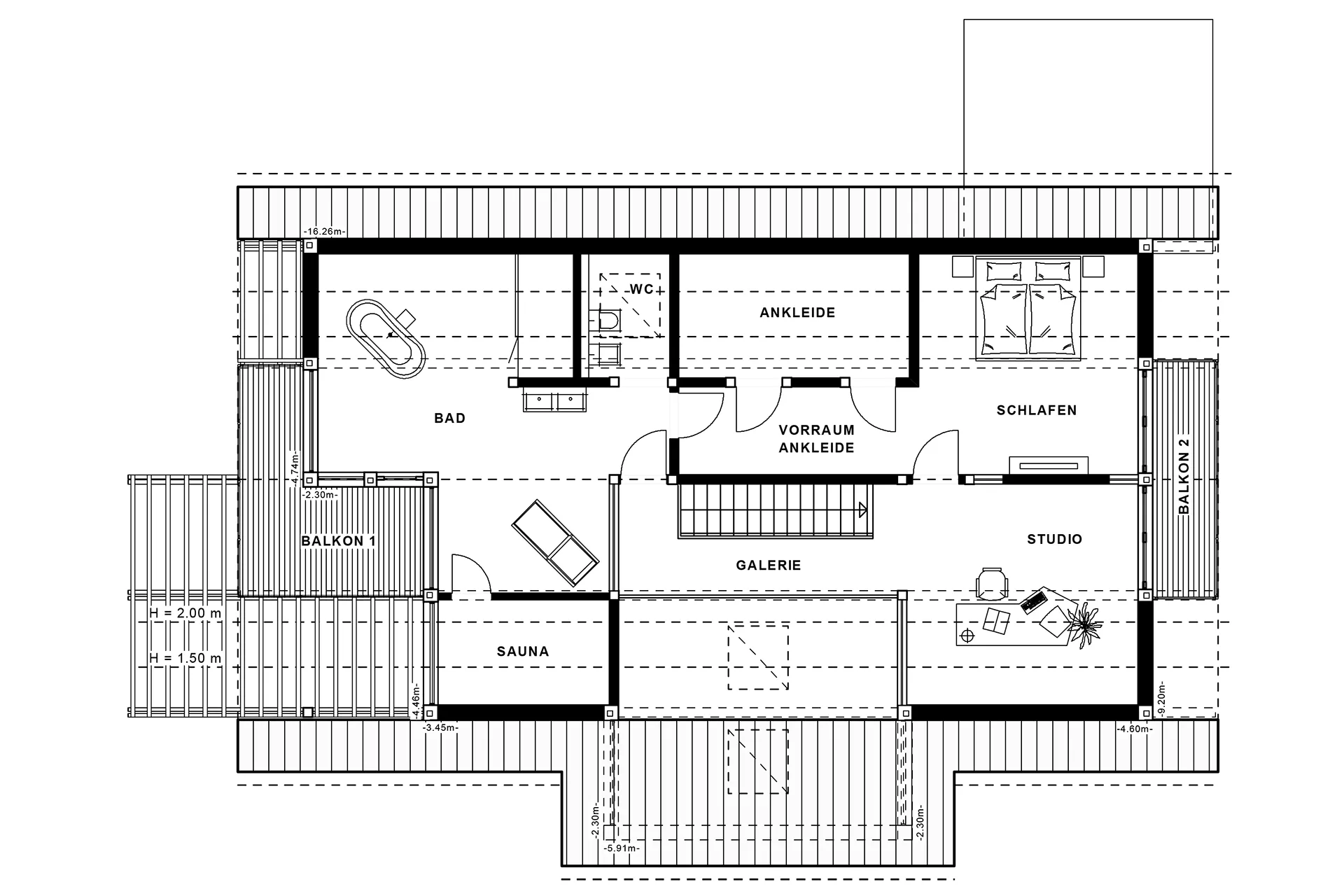 Meisterstück Musterhaus Modernes Fachwerkhaus Bad Vilbel Grundriss Dachgeschoss