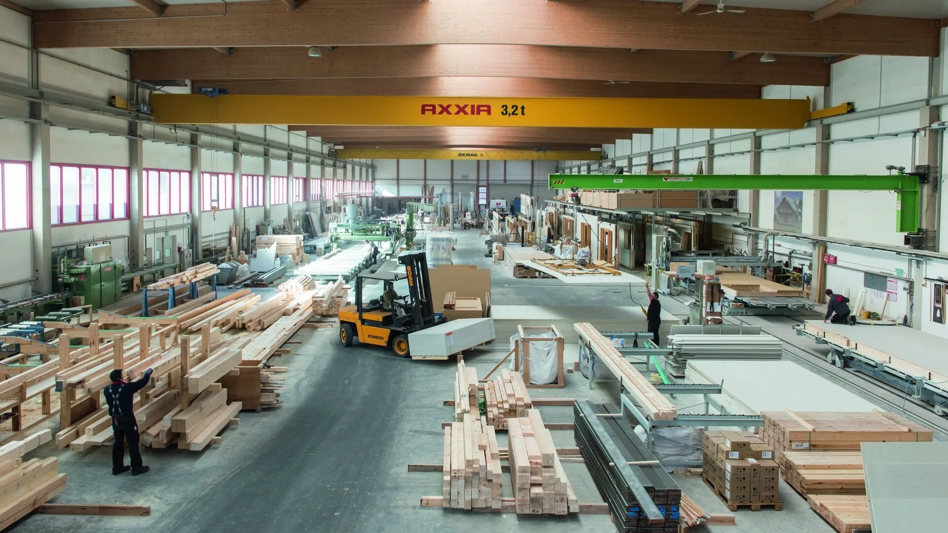 Meisterstueck Haus cfermacell fibre gypsum board Prefabrication assembly hall Holger Krull